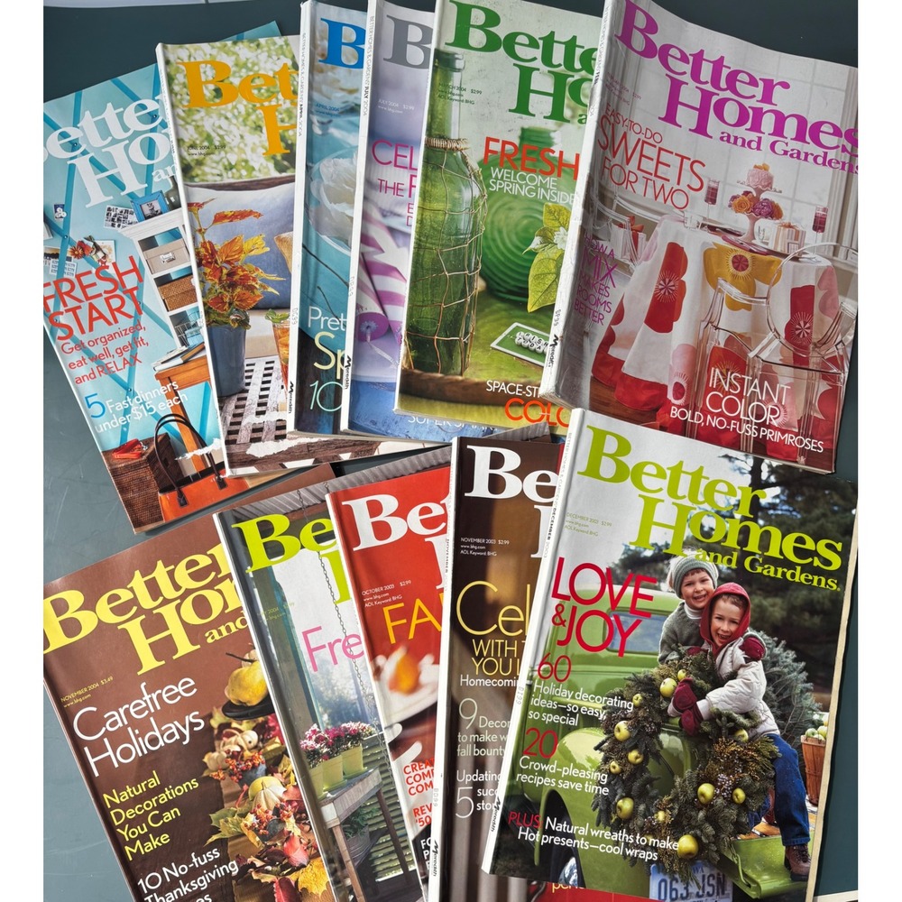 Better Homes and Gardens Magazine Lot 2003 2004 11 Issues Decorating Recipes